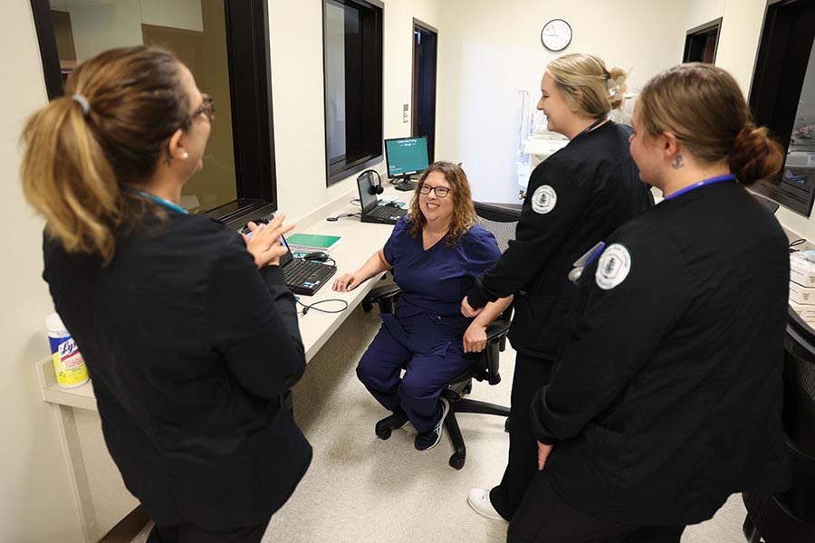 Suzanne Baker and Nursing students