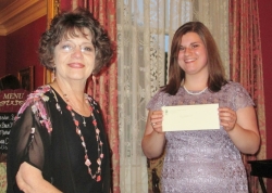 Dorraine Babcock, Teachers of Tomorrow sponsor and education instructor at Lamar State College – Orange with Erin Welborn, recipient of the spring 2015 scholarship from TOT organization.