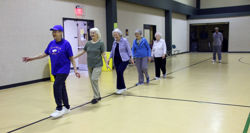 Senior fitness class 