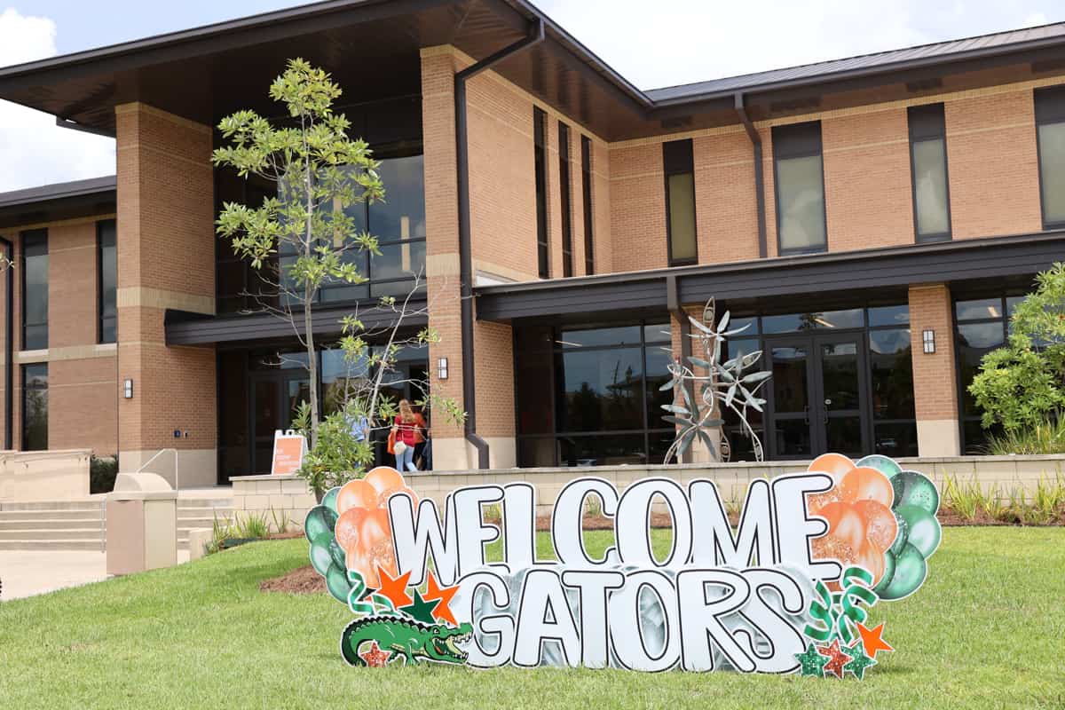 Shahan Event Center Welcome Gators signs