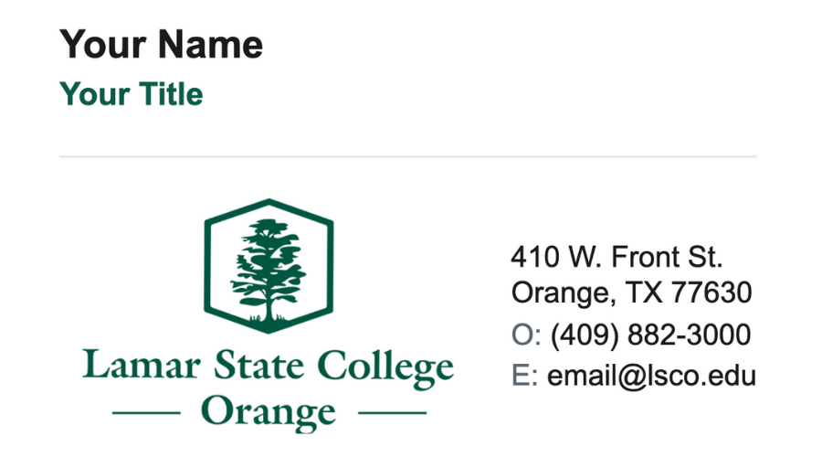 Classic email signature example
