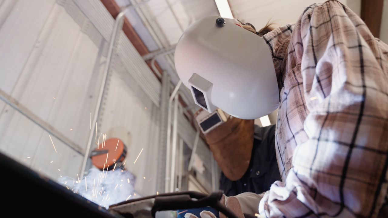 Student welding